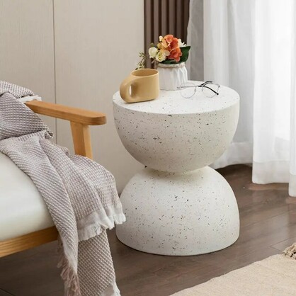Nordic Hourglass Imitation Terrazzo Small Side Table Ins Coffee Table Coffee Table Creative Round Storage Small Side Table
