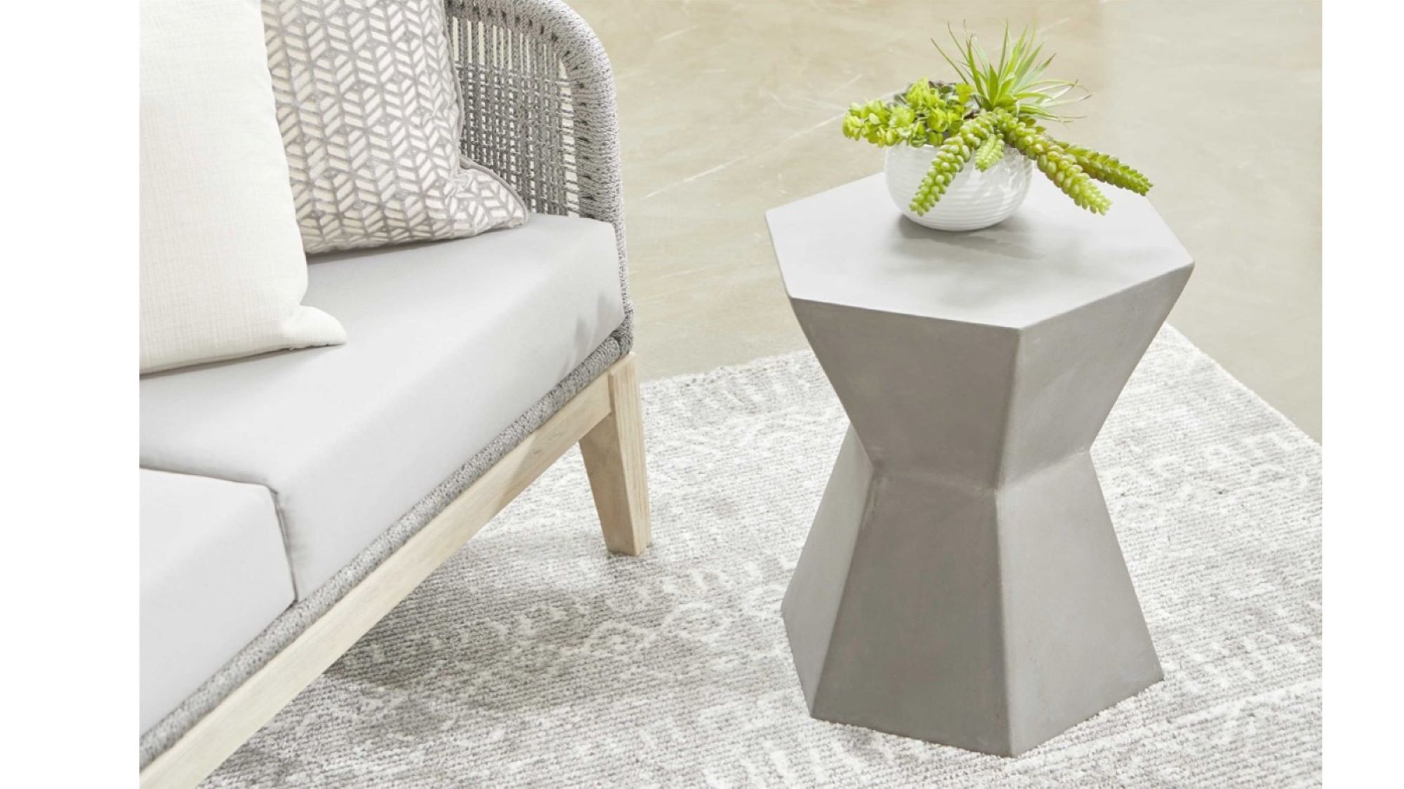 Coffee Table Large multi sided Side Table 45 CM wide 51cm height Grey