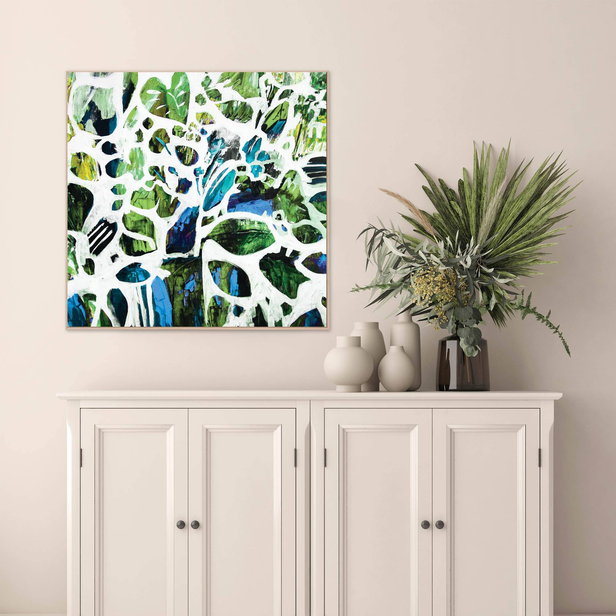 Green Tangle - Framed Canvas