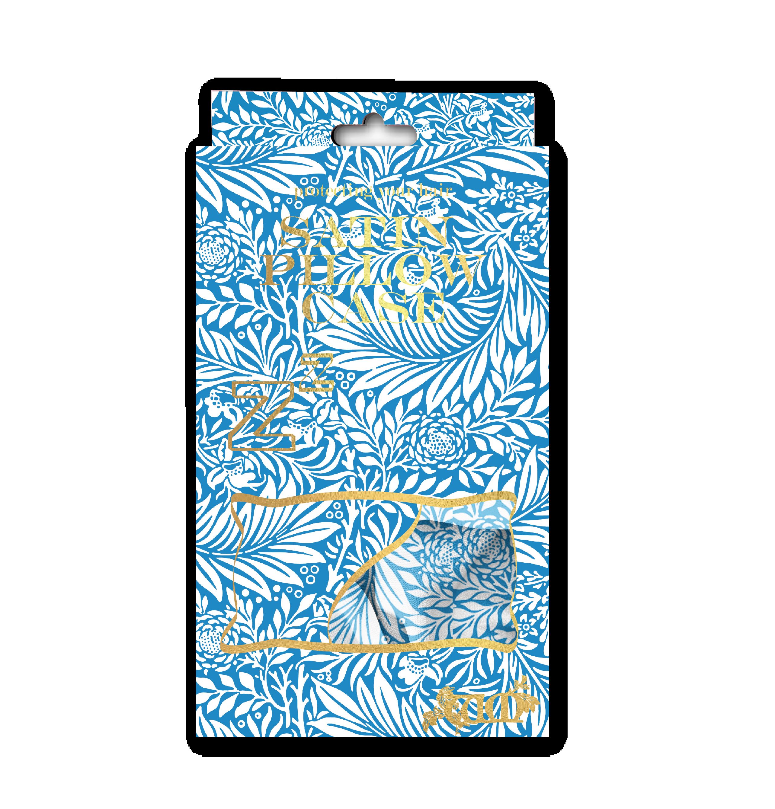 Satin Pillow Case - Blue Larkspur