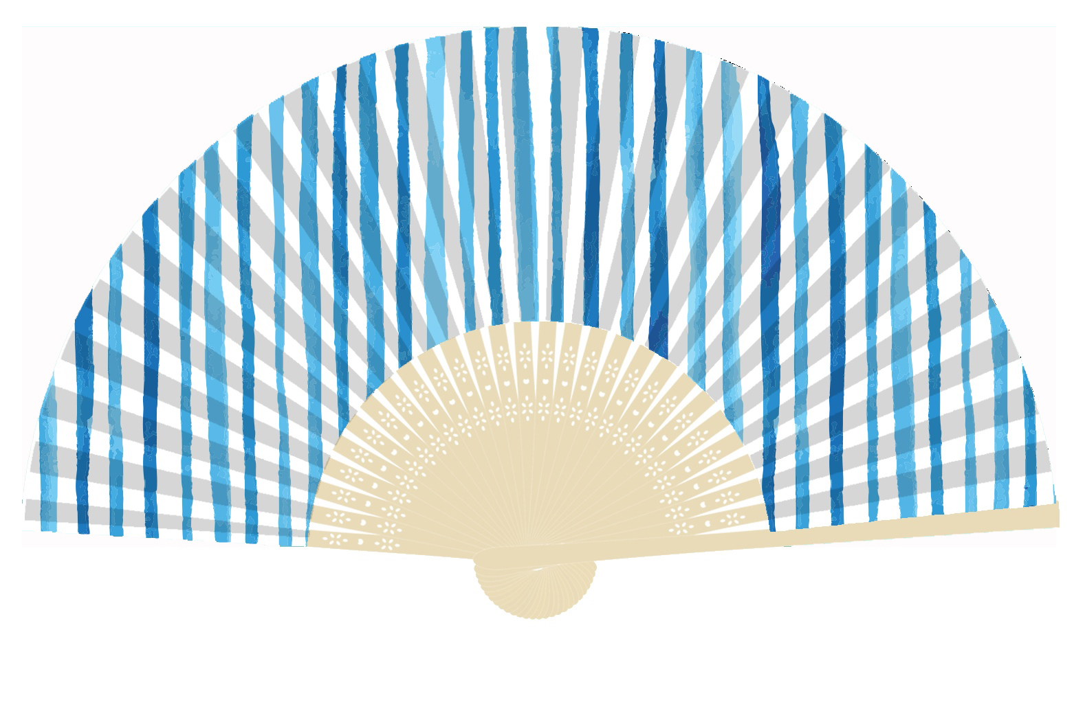 Bamboo Fan - Hampton Stripe