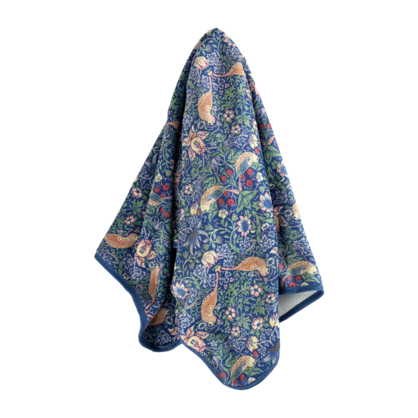Strawberry Thief Blue Bath Towel