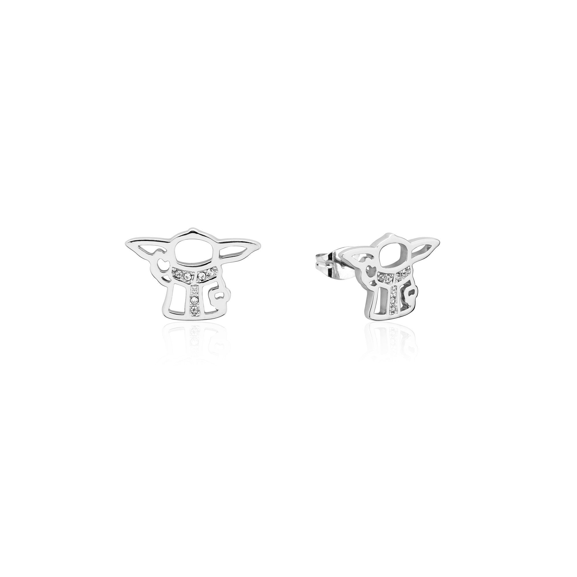 Grogu Crystal Outline Stud Earrings
