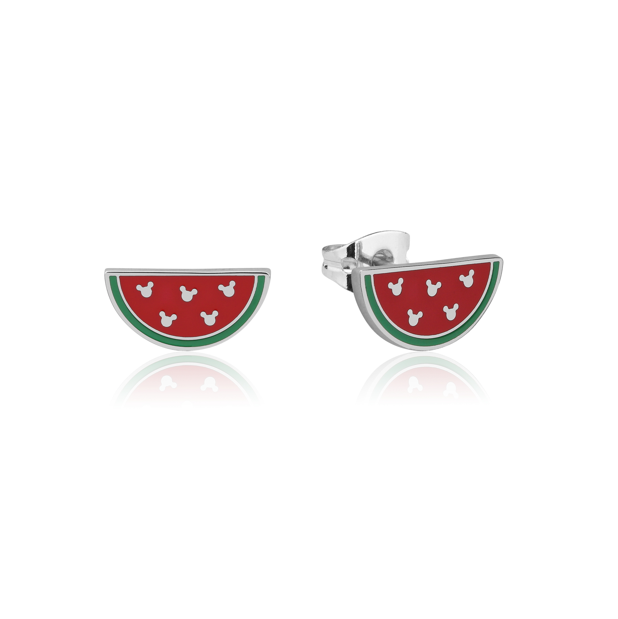 ECC Mickey Mouse Watermelon Slice Enamel Stud Earrings