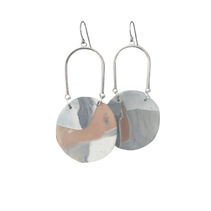 Oxley dangle in soft pink grey and white