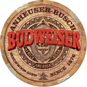 Budweiser Barrel End Tin Sign