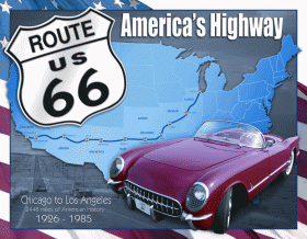 ROUTE 66 - 1956 to 1974 Tin Sign