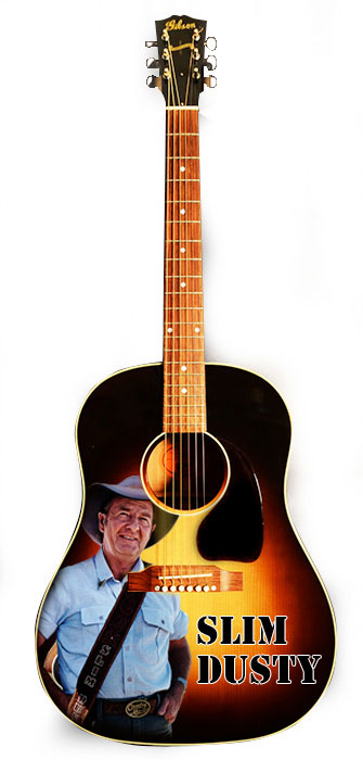 Slim Dusty Miniature acoustic guitar