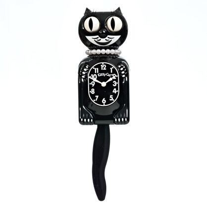 Black Miss Kitty-Cat Clock