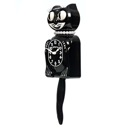 Black Miss Kitty-Cat Clock