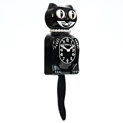 Black Miss Kitty-Cat Clock