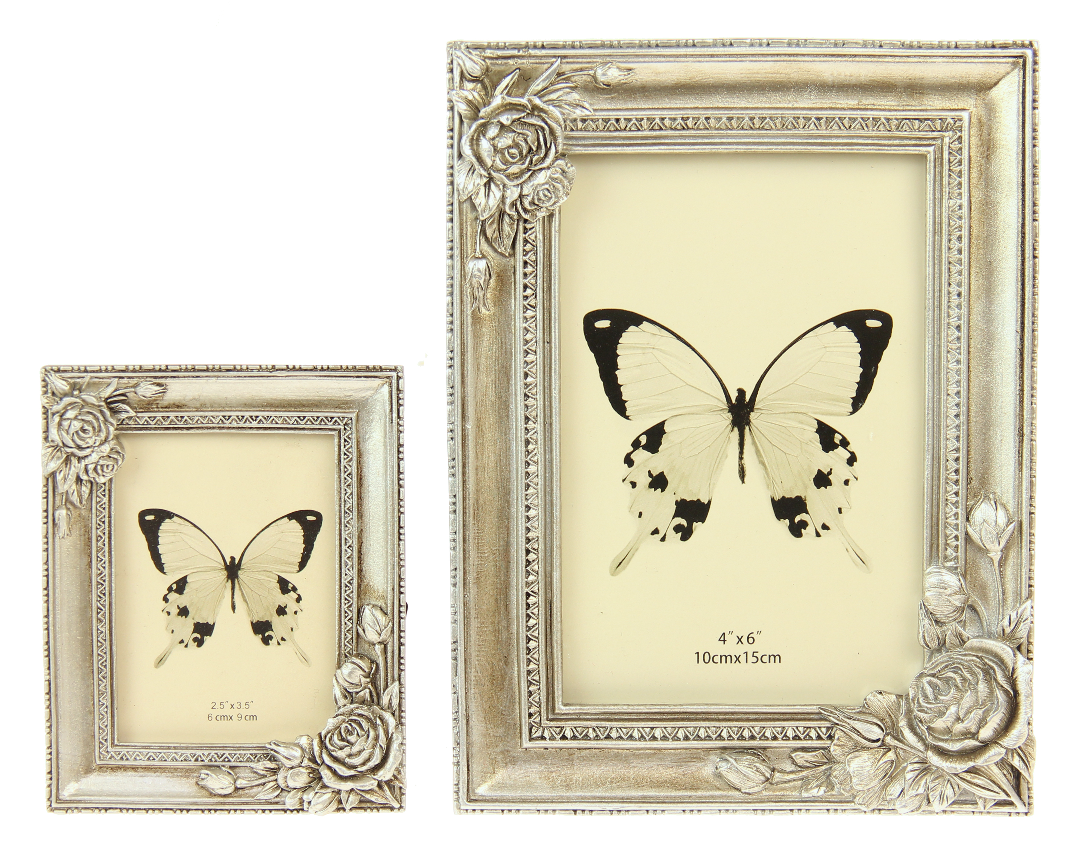 PF1071-46 CHAMPAGNE : Roses in 2 corners photoframe