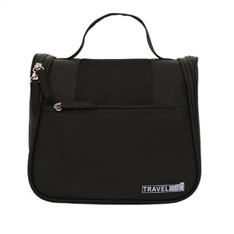 COS010 BLACK : 3 compartment toiletry bag