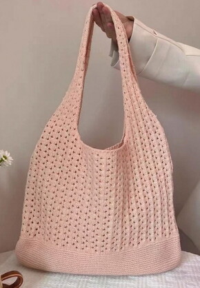 BAG629 PiNK : Kniited sling shoulder bag