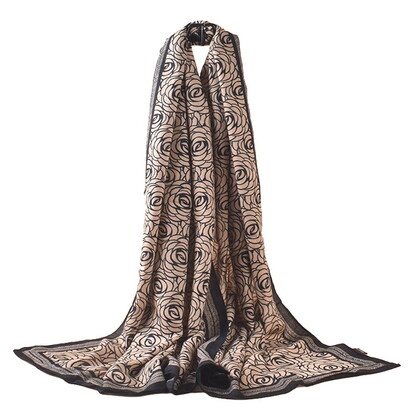 SCF3782 CAMEL : Roses with herringbone border