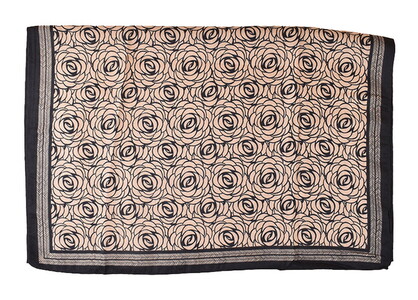 SCF3782 CAMEL : Roses with herringbone border