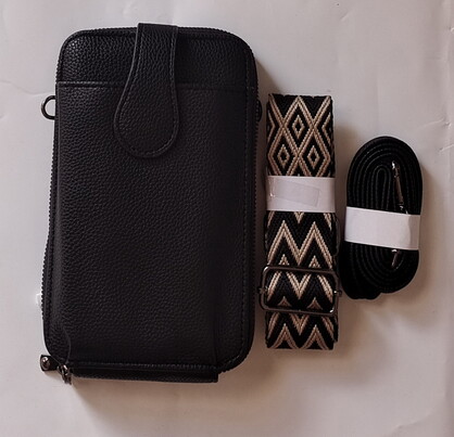 BAG630 BLACK : Wallet bag with 2 straps