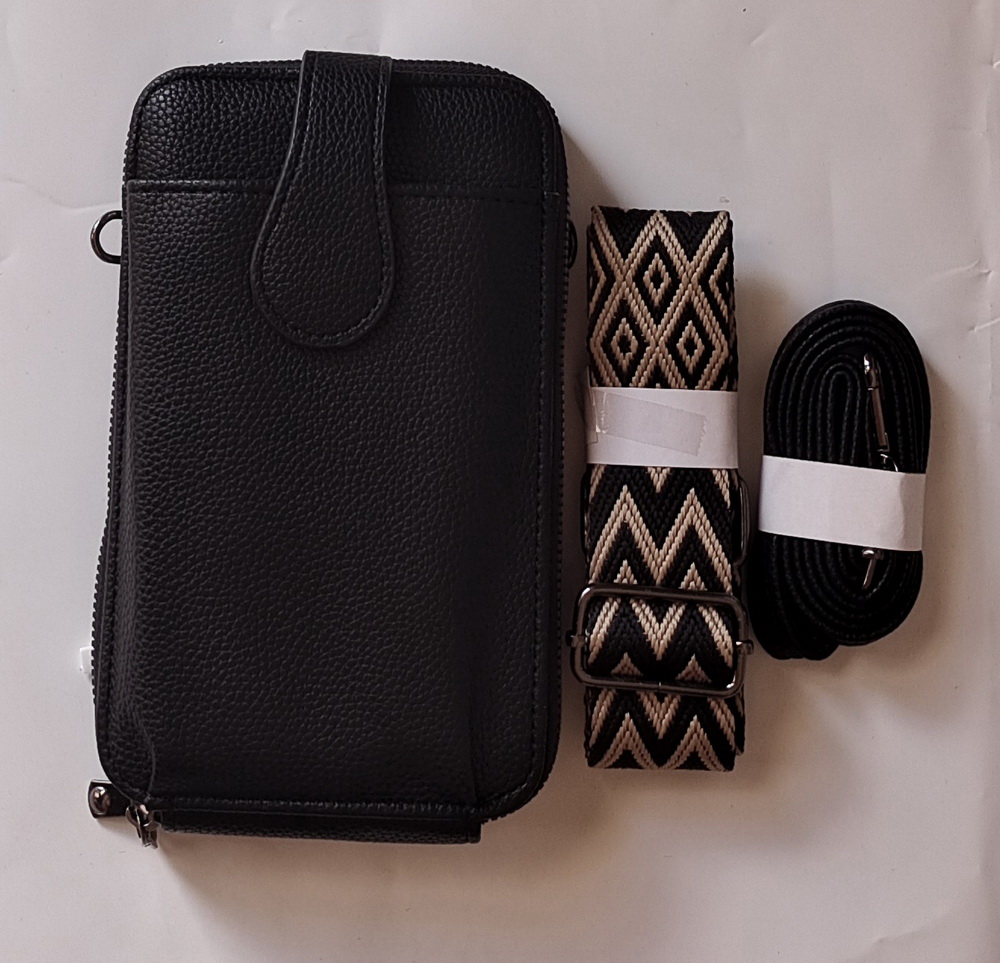 BAG630 BLACK : Wallet bag with 2 straps