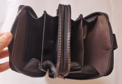 BAG630 BLACK : Wallet bag with 2 straps