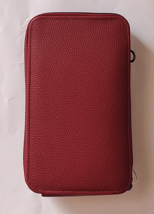 BAG630 BURGUNDY : Wallet bag with 2 straps