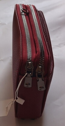 BAG630 BURGUNDY : Wallet bag with 2 straps