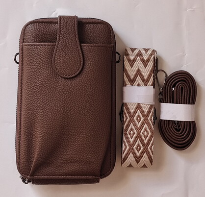 BAG630 CHOCOLATE : Wallet bag with 2 straps
