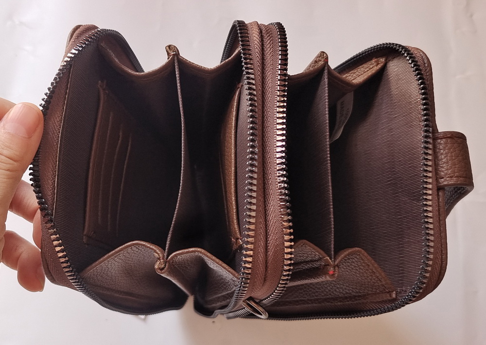 BAG630 CHOCOLATE : Wallet bag with 2 straps