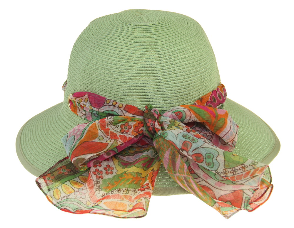 HAT825 LIME : Lani scarf trim hat