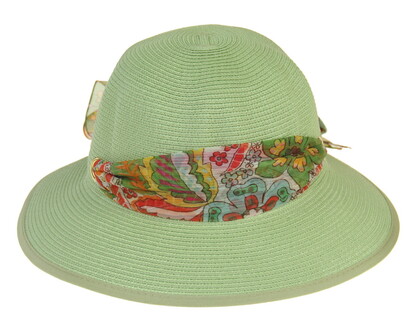 HAT825 LIME : Lani scarf trim hat