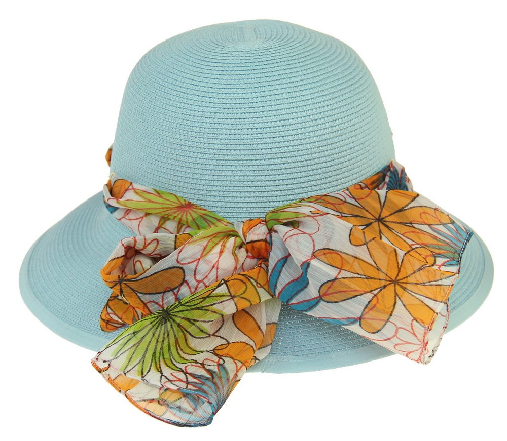 HAT828 DENIM : Lani scarf trim hat