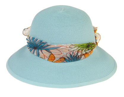 HAT828 DENIM : Lani scarf trim hat