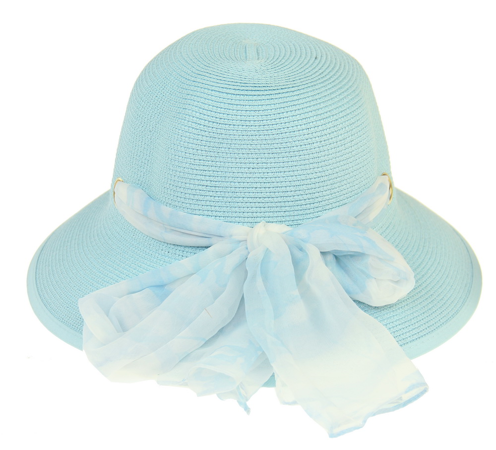 HAT829 DENIM : Lani scarf trim hat