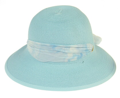 HAT829 DENIM : Lani scarf trim hat