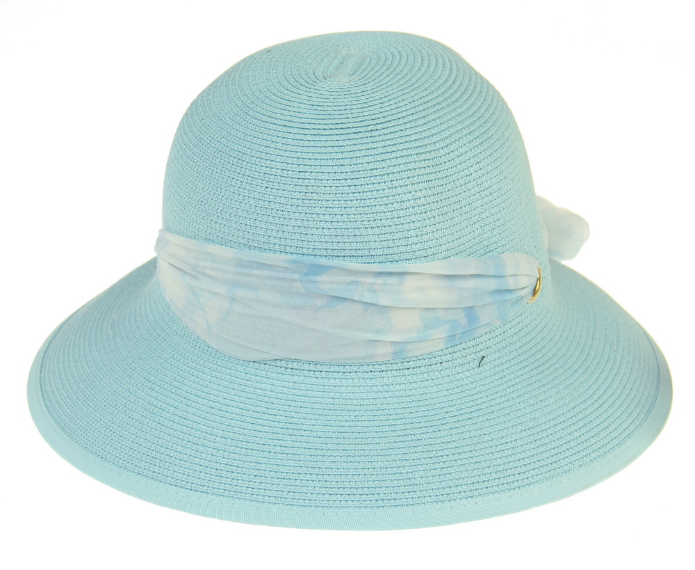 HAT829 DENIM : Lani scarf trim hat