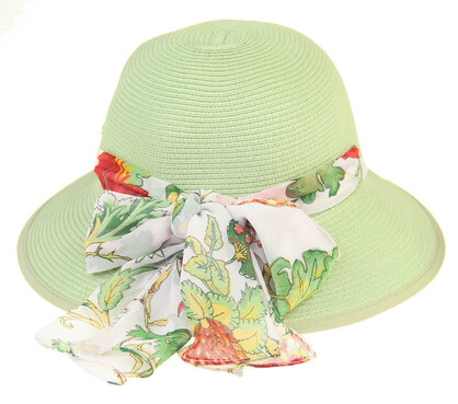 HAT830 LIME : Lani scarf trim hat