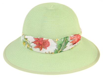 HAT830 LIME : Lani scarf trim hat