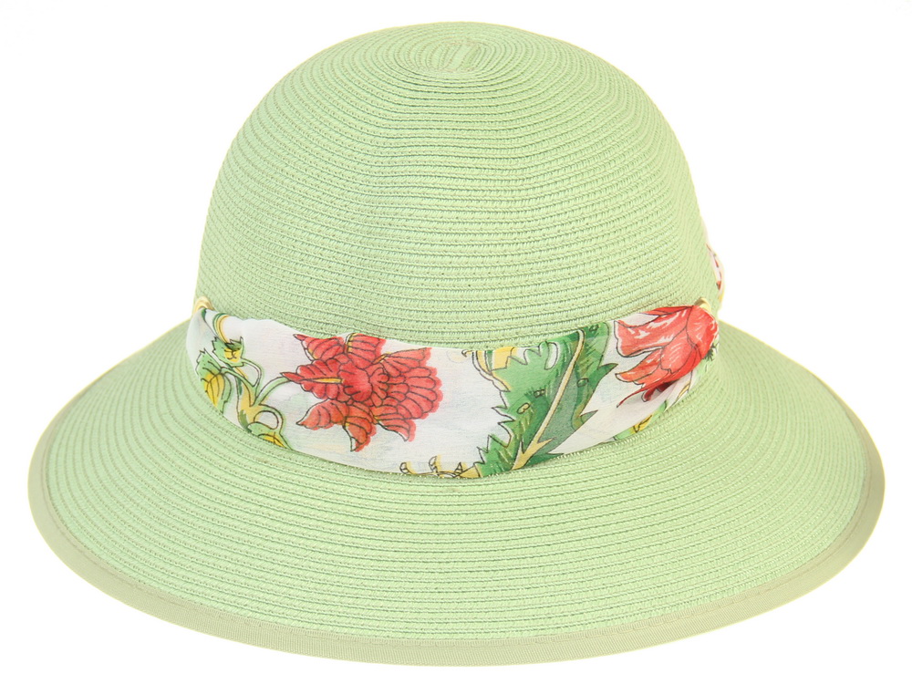 HAT830 LIME : Lani scarf trim hat