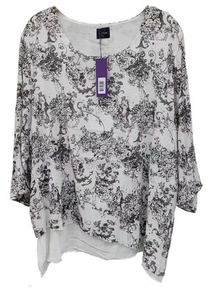 TOP068 IVORY : Gabriella 2 layer top