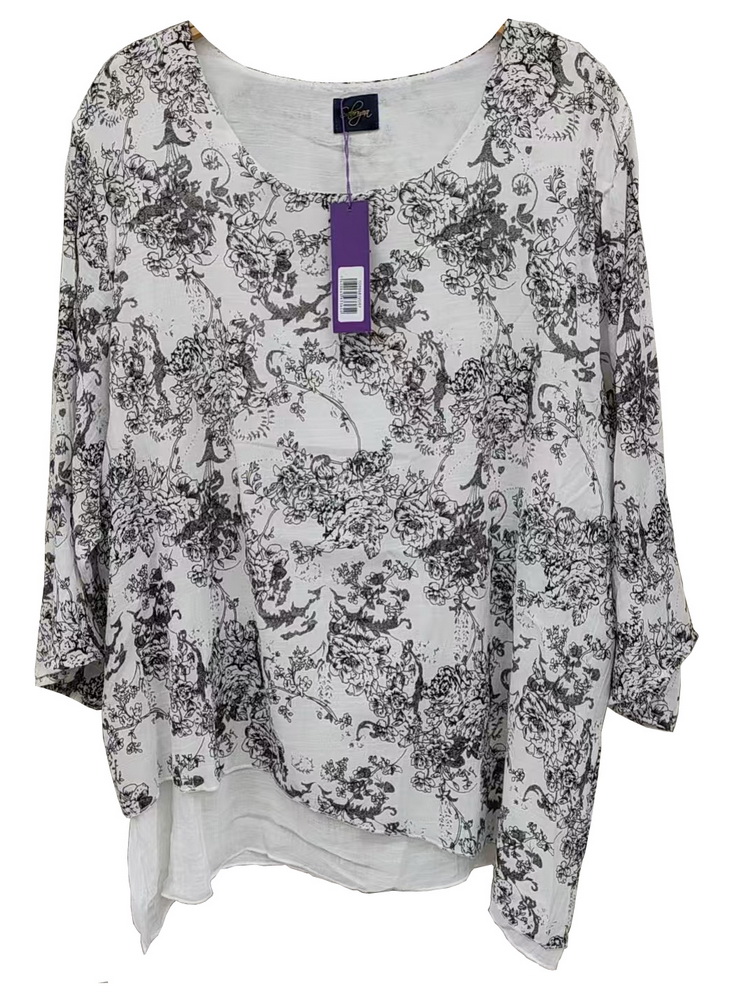 TOP068 IVORY : Gabriella 2 layer top