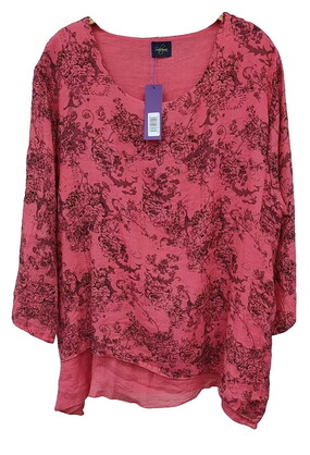 TOP068 WATERMELON : Gabriella 2 layer top