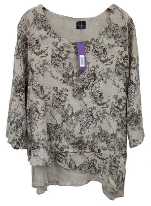 TOP068 TAUPE : Gabriella 2 layer top
