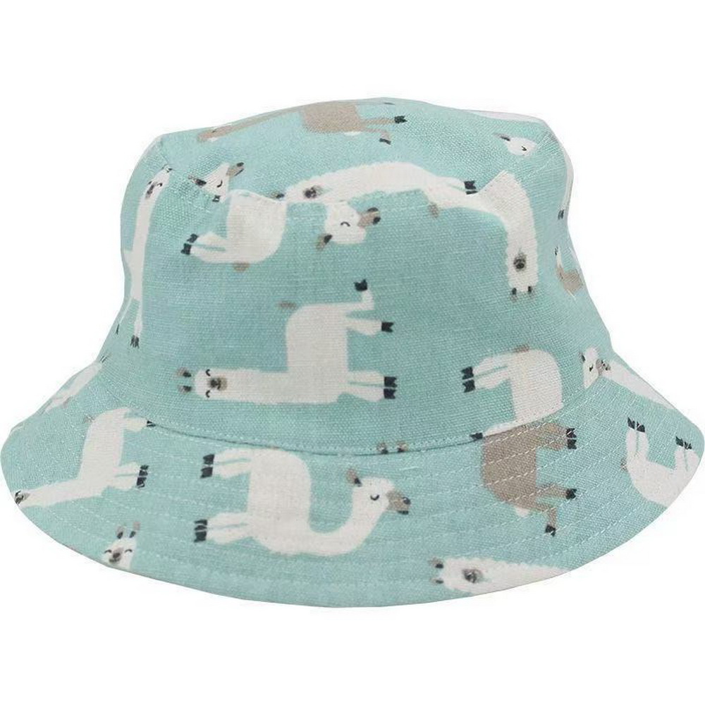 HAT K532 54CM : Llama on blue bucket hat