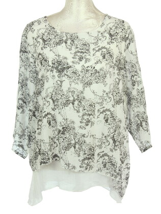 TOP068 IVORY : Gabriella 2 layer top
