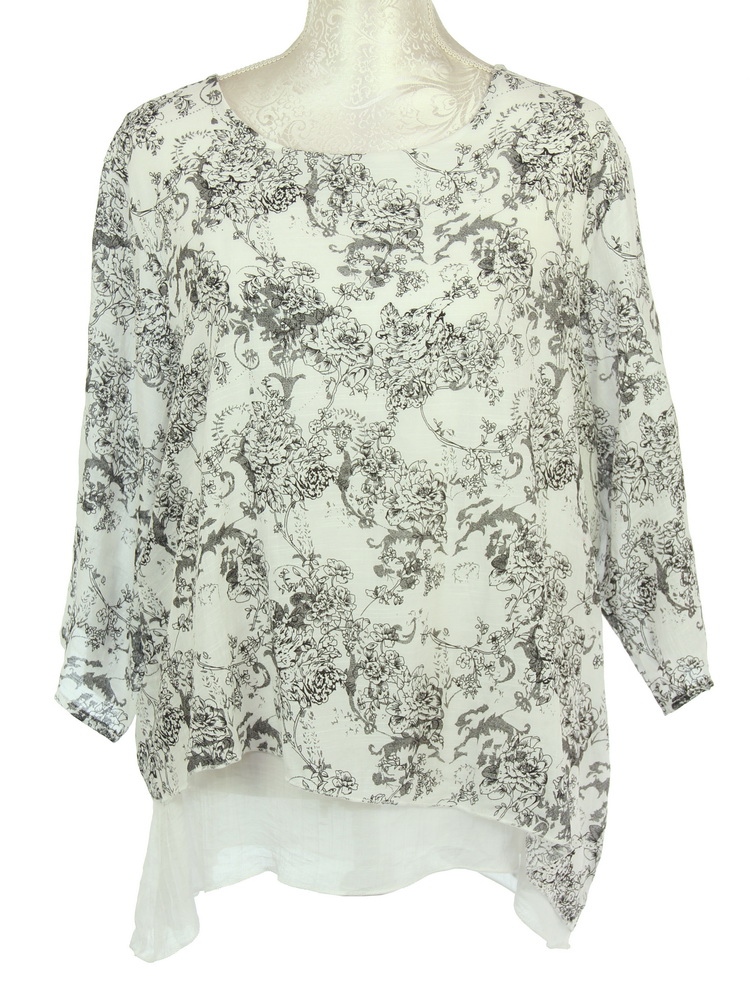 TOP068 IVORY : Gabriella 2 layer top