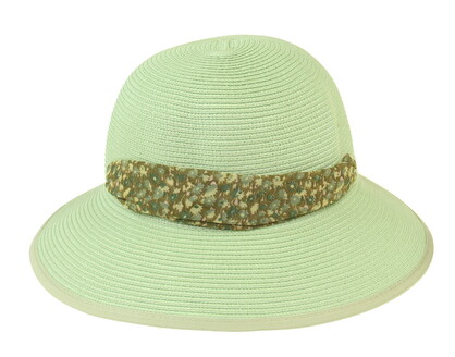 HAT832 LIME : Lani scarf trim hat