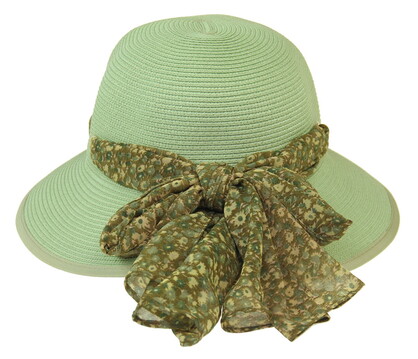 HAT832 LIME : Lani scarf trim hat