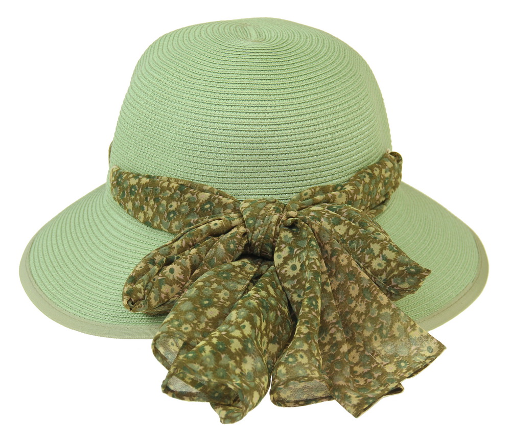 HAT832 LIME : Lani scarf trim hat