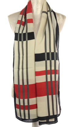 SCF3781 : Plaid black red white scarf