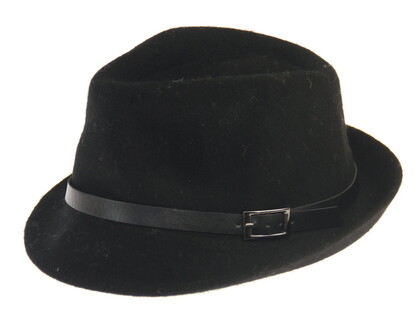 HAT655 BLACK : Harlow Wool mix trilby hat
