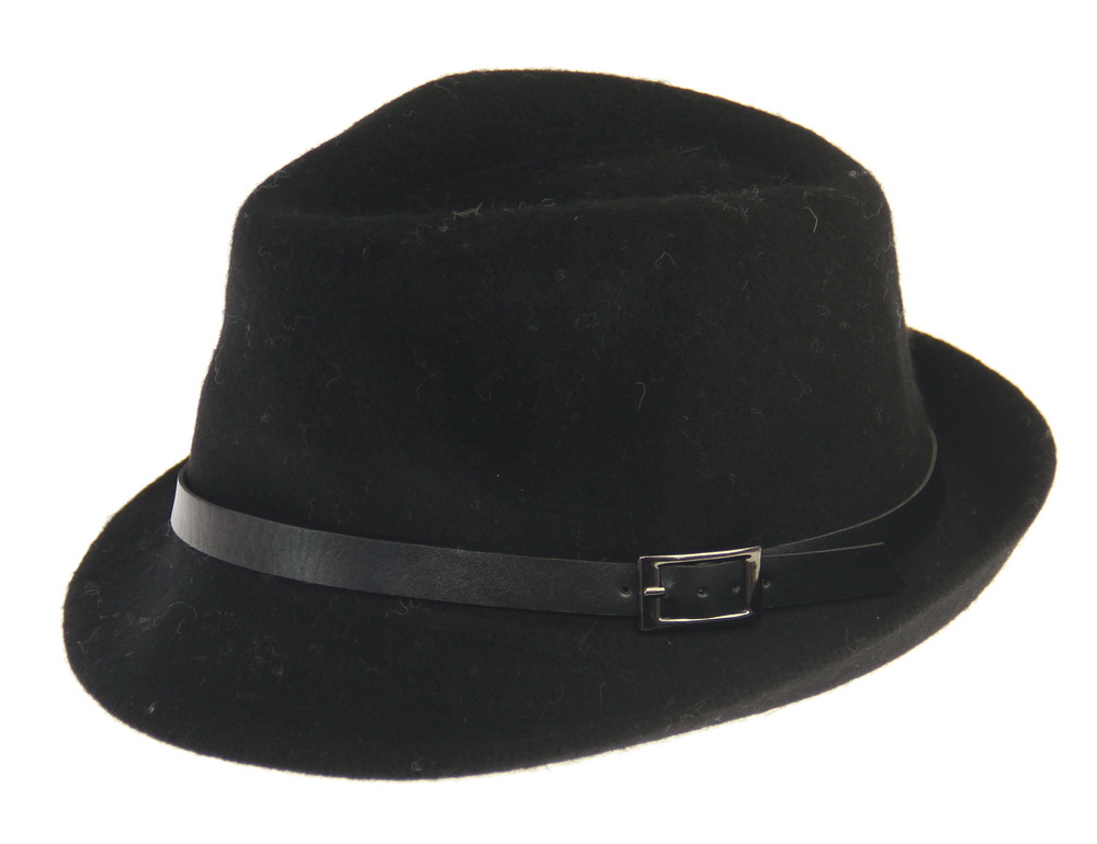 HAT655 BLACK : Harlow Wool mix trilby hat
